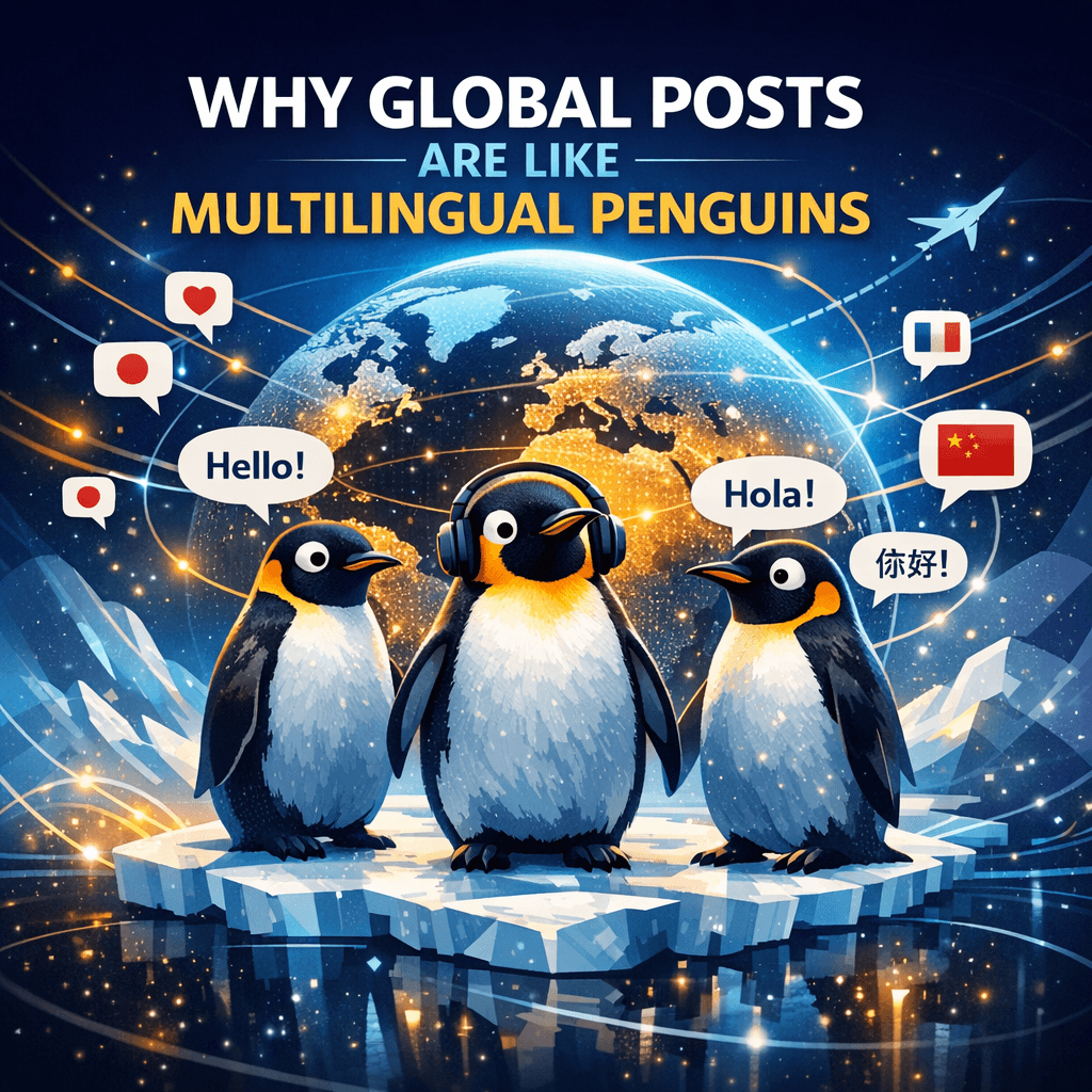 Why Global Posts are Like Multilingual Penguins